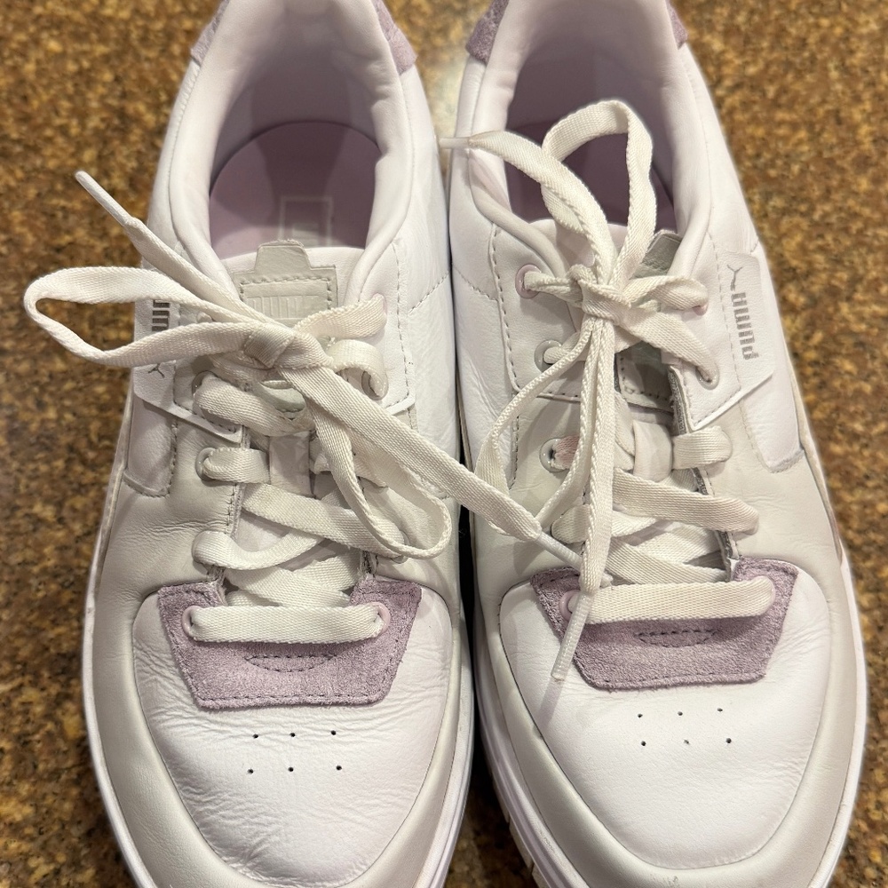 Puma Women's White and Lavender Cali Dreams Sneakers Size 8